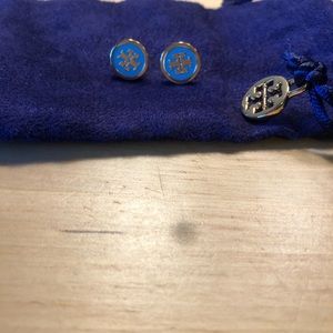 Tory Burch Teal Stud Earrings
